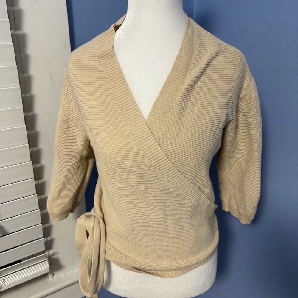 Women's Cream Wrap Sweater